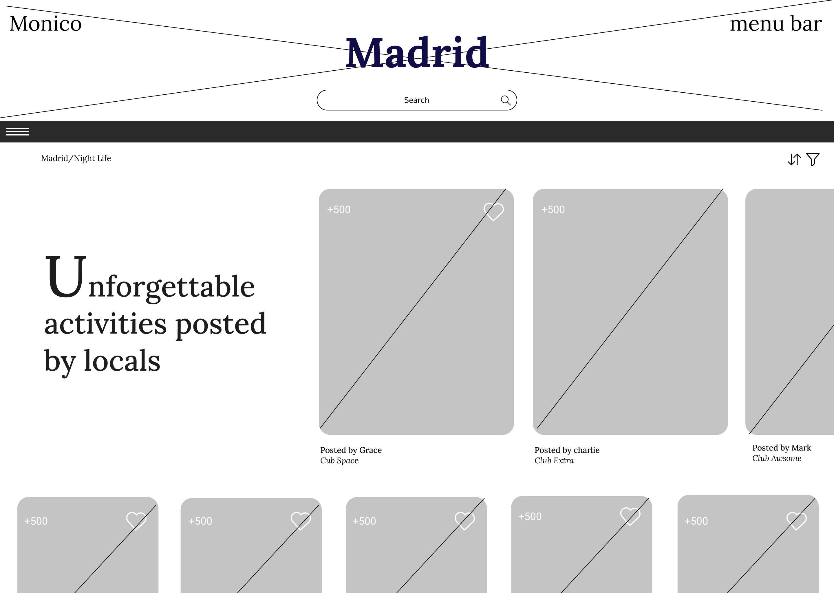 wireframe of plan page