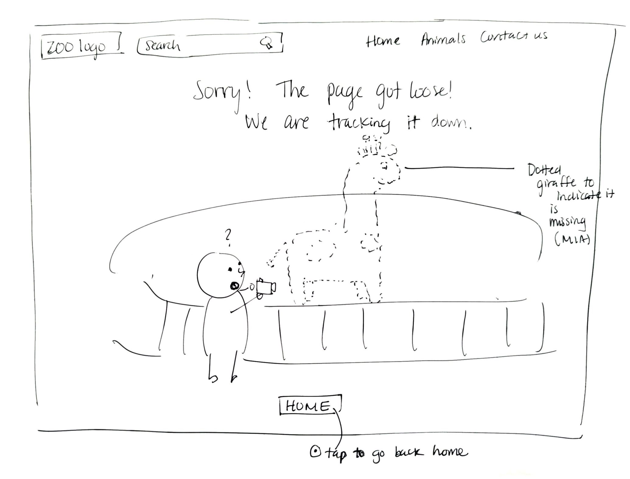 sketch of zoo error page